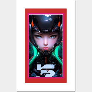 Anime Race Girl | Quality 3D Anime Artwork | Pink Red Black Blue Chibi Manga Anime Art Posters and Art